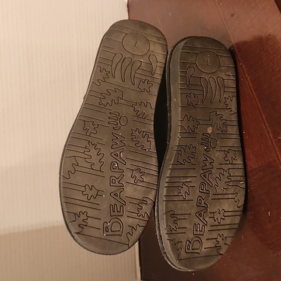 Bearpaw Boots Size 7 Black Suade Faux Fur - Picture 8 of 10